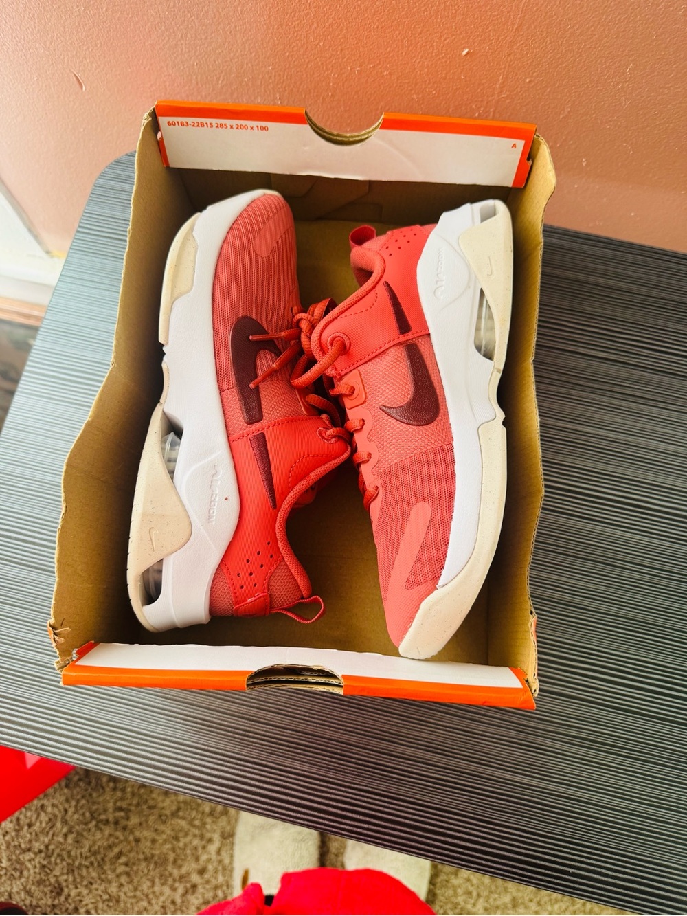 Nike Kids Coral-Red Sneakers with White Midsoles